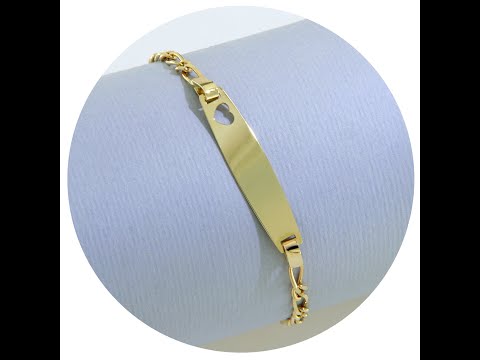 Bratara cu Lant pentru Copii Aur 14k Inima - Afectiune si Protectie