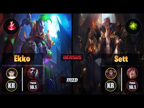 ShowMaker EKKO perfect KDA 8/0/7 (Mid) VS SETT - Grandmaster KR Patch 10.1