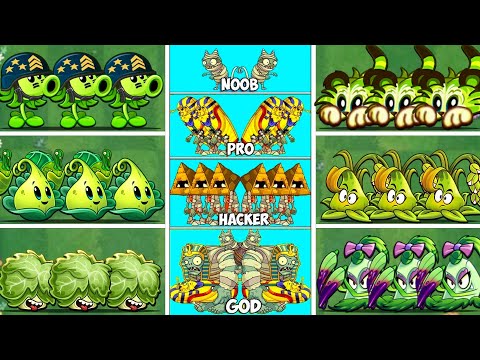 PvZ2 - 6 Best GREEN Plants Battlez - Who Will Win? (Gatling Pea x Pokra x Tiger Graas...)