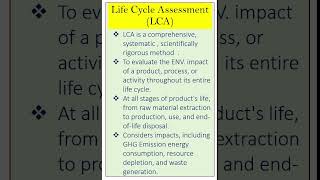 LCA - Life cycle assessment