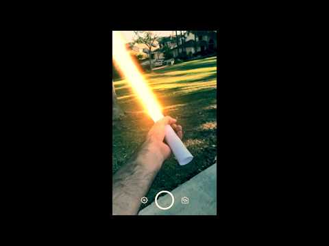 An app that projects a lightsaber out of a piece of rolled-up printer paper.