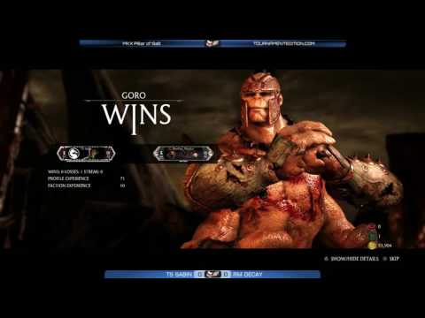 MKX @ Pillar of Salt - TS Sabin (Takeeda) vs RM Decay (Goro)[720P60FPS]