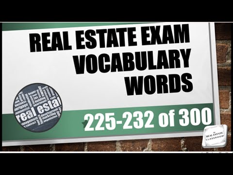 Real Estate Vocabulary 1 20 of 300 Real Estate Exam Prep Videos