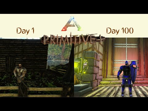Ark Survival Evolved 100 Day Challenge (Surviving 100 Days on Ark PRIMITIVE PLUS-Valguero) Part 1