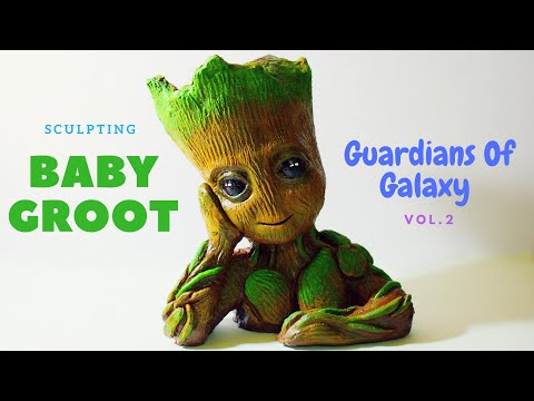 Sculpting Baby Groot (Guardians Of Galaxy Vol. 2) Time Lapse