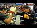 WATCH CANELO DESTROY THE MITTS WITH 8 PUNCH COMBINATIONS DURING WORKOUT! (CANELO WORKOUT VIDEO)