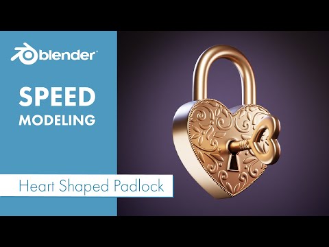 Heart Shaped Padlock Speed Modeling In Blender