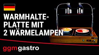 Plaque chauffante aspect bois avec surface en vitrocéramique - 1,3 kW - avec 2 lampes chauffantes infrarouges
