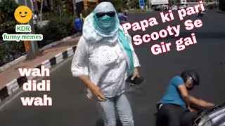 #comedy   nooran sister funny video  | papa ki pari scooty Se Gir gai😂|funny video memes status
