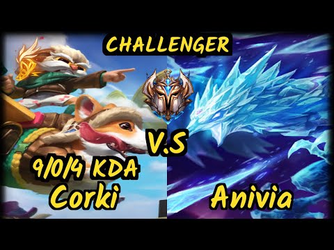 FLA Goku (CORKI) vs ANIVIA - 9/0/4 KDA MID CHALLENGER GAMEPLAY - BR