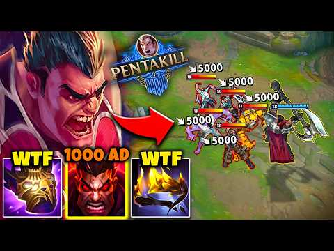 OMG! DARIUS WITH 1000 AD DUNKS YOUR ENTIRE HEALTH BAR (1V5 PENTAKILL WITH DUNKS)