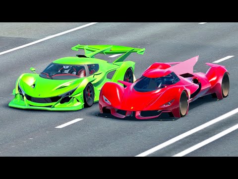 2025 Ferrari Piero T2 LM Stradale LMP1 vs Apollo Intensa Emozione with NOS - Drag Race 20 KM