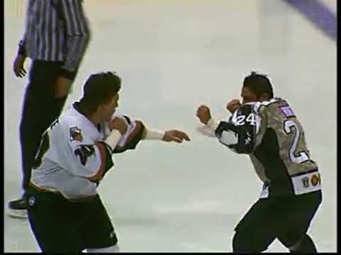 ECHL fight - Danick Paquette vs Garet Hunt 04/04/14