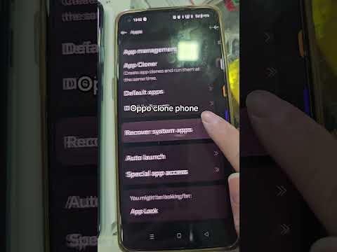 Cannot find Clone phone application on Oppo phone? 1)Go setting 2)Apps 3)Recover system apps