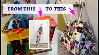 ❗️TAME THE TOYS 🚂 IN 3.5 HOURS! ❗️| Make an easy TOY TOTE from your Scrap Fabric Bolt | #scrapbuster