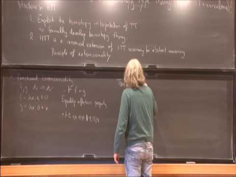 Homotopy and Univalence - Thorsten Altenkirch