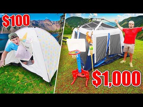 $100 VS $1,000 SURVIVAL CAMPING  *Budget Challenge*