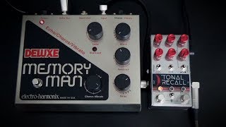 Video thumbnail for Chase Bliss Audio Tonal Recall RKM (red knob mod) vs. EHX Deluxe Memory Man by DelayDude
