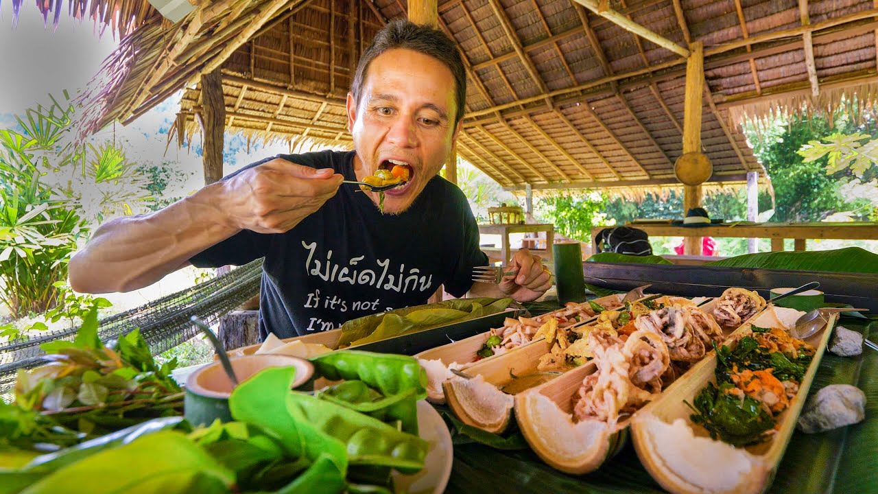 Backyard Food Paradise! Farm to Table THAI FOOD in the Rainforest! Khao Sok, Thailand
