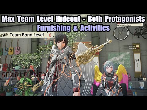 Scarlet Nexus - Max Team Level Hideout - Both Protagonists - Furnishing & Activities
