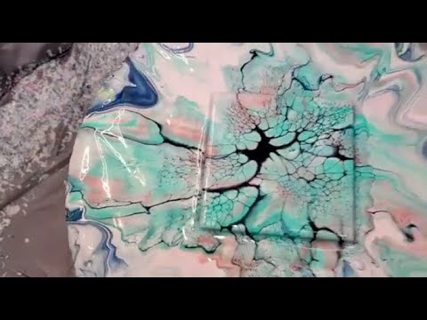 #105 - Bright Aqua Green Opal Bloom | #Sheleeart #Bloom #PrimaryElements #Colourarte #Coasters