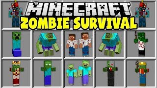 Minecraft ZOMBIE SURVIVAL MOD | TRY TO SURVIVE IN A MINECRAFT ZOMBIE APOCALYPSE!!