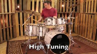 Video thumbnail for DW Performance Series in Silver Sparkle, 22-10-12-14-16 by The Drum Shop - Portland, Maine