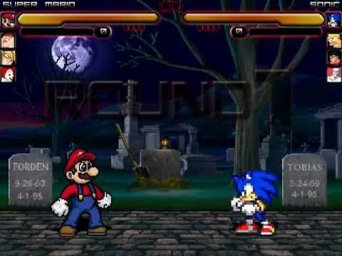 TheMattalocalypse Random Mugen Battle - 964 - Team Mario (4) VS. Team Sonic (4)