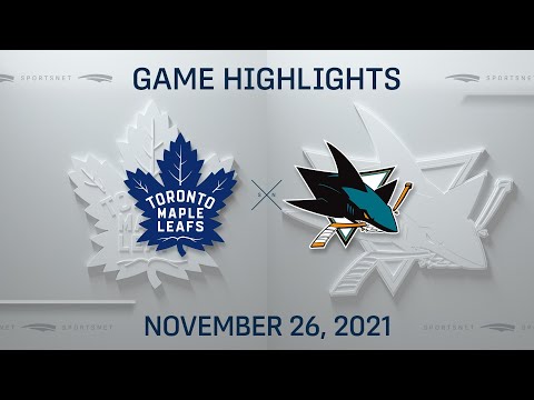 NHL Highlights | Maple Leafs vs. Sharks - Nov. 26, 2021