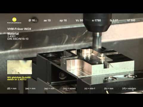ZT VHM Fräser GP INOX fräst in Material 1 4301 X5CrNi18 10 HD720 20140325