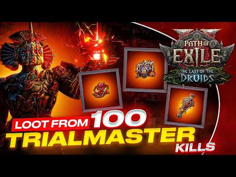POE 2 - Loot from 100 TRIALMASTERS in 0.4 The Last of the Druids!