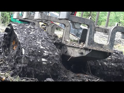 Metsis 608F with extra wide tracks logging in wet forest