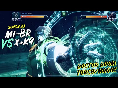 6 ★ Rank 4 Doom Goes to Alliance War! AW Season 33 MI-BR  vs  X+K9! - Marvel Contest Of Champions