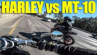 Harley V-Rod SMACKS DOWN Yamaha MT-10!!! (Walterific, Motonosity, & Jake)