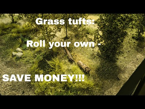 Homemade grass tufts, grass mats, and bushes - Save Money!