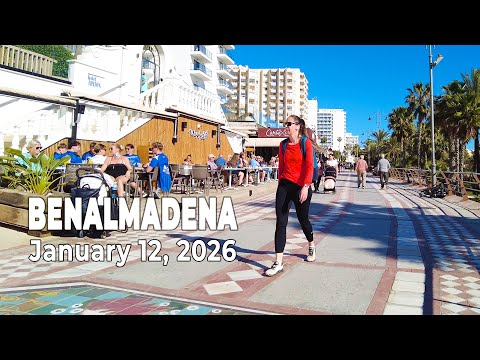 Benalmadena January 12, 2026 Promenade Walk Malaga Costa del Sol Spain [4K]