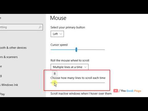 Change Mouse Scroll speed in Windows 10
