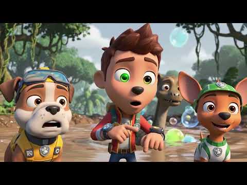 PAW Patrol Rescue Wheels: The Dino Wilds Mud-Bath! 🦕🚜 | Baby Brachiosaurus Rescue!