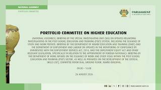 Portfolio Committee on Higher Education, 26 August 2026