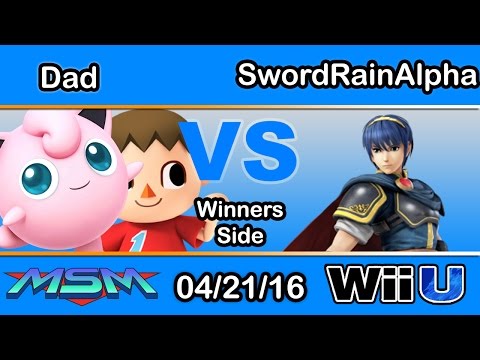 MSM 42: Dad (Jigglypuff, Villager) Vs. SwordRainAlpha (Marth) Winners SIde - Smash Wii U