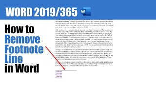 Footnotes/endnote separator line - Word 2010/2016/2019/365