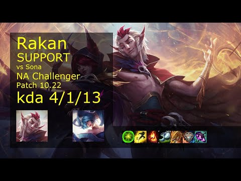 Rakan Support vs Sona - NA Challenger 4/1/13 Patch 10.22 Gameplay