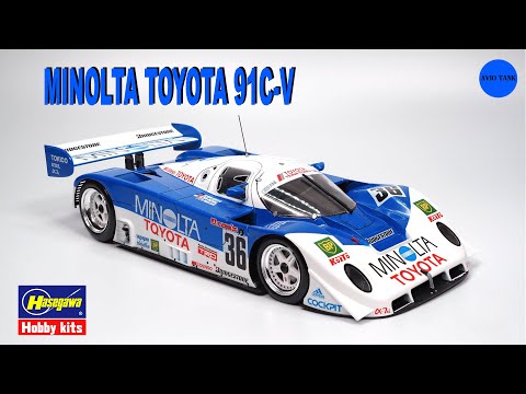 HASEGAWA - TOYOTA 91C-V MINOLTA - ENDURANCE RACE CAR - MODEL KIT  - 1/24 - VIDEO 4K - RACE CAR.