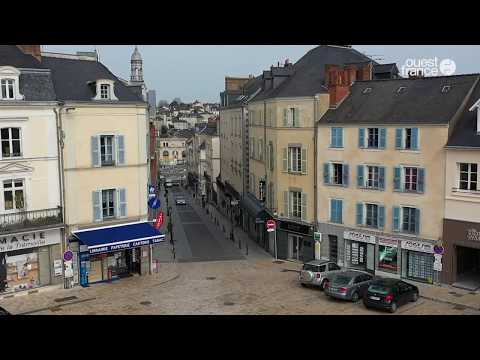 Laval vue du ciel, une ville à l'arrêt en période de confinement