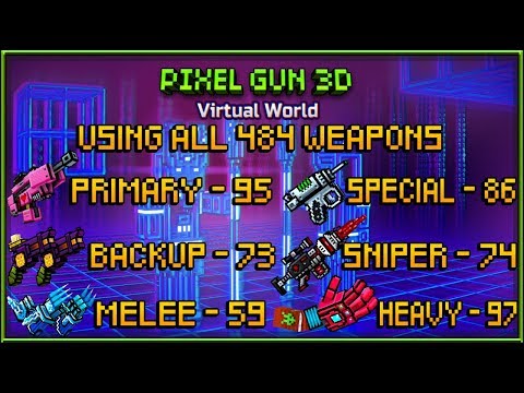 Pixel Gun 3D - Using All Weapons Challenge (484 Weapons!)
