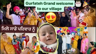 Gurfateh Grand welcome by Dada & Dadi g. Gurfateh pind a gia. Meet our family.Bhangra Gidha Boliyan.