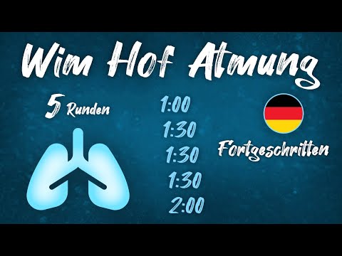 Geführte Wim Hof Atemtechnik 5 Runden (1:00 - 1:30 - 1:30 - 1:30 - 2:00) Fortgeschritten Deutsch