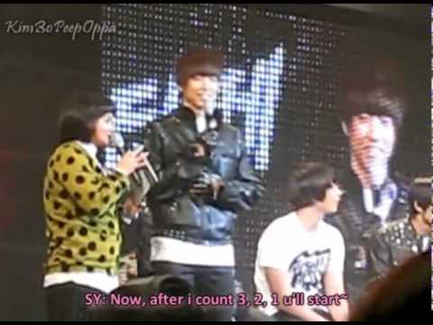 [ENGSUBBED] 100206 2PM Junsu's Daegu Satoori VS Wooyoung's Busan Satoori @ Santafe FM (Fancam)