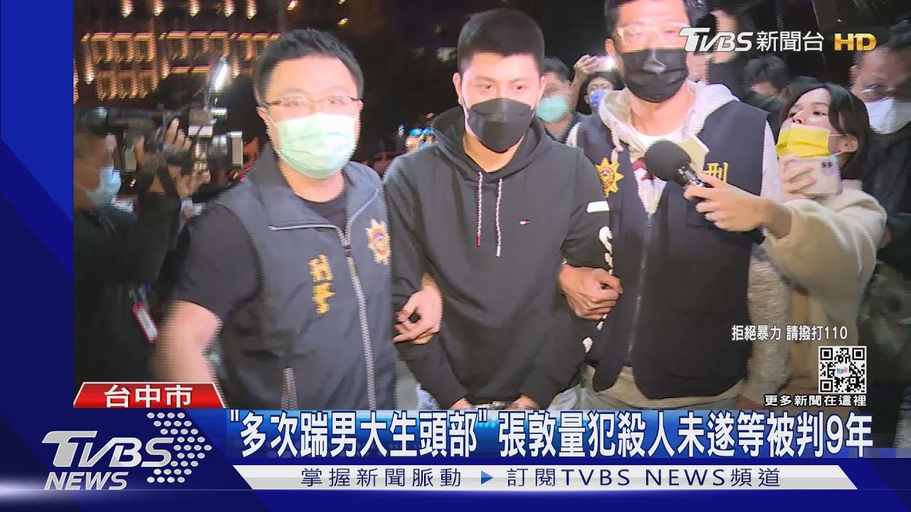 「多次踹男大生頭部」　張敦量犯殺人未遂等被判9年