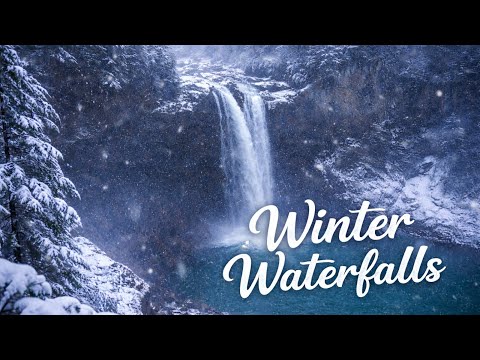 Amazing Winter Waterfalls ❄️ Natural Snowfall & Water Sounds for Deep Relaxation